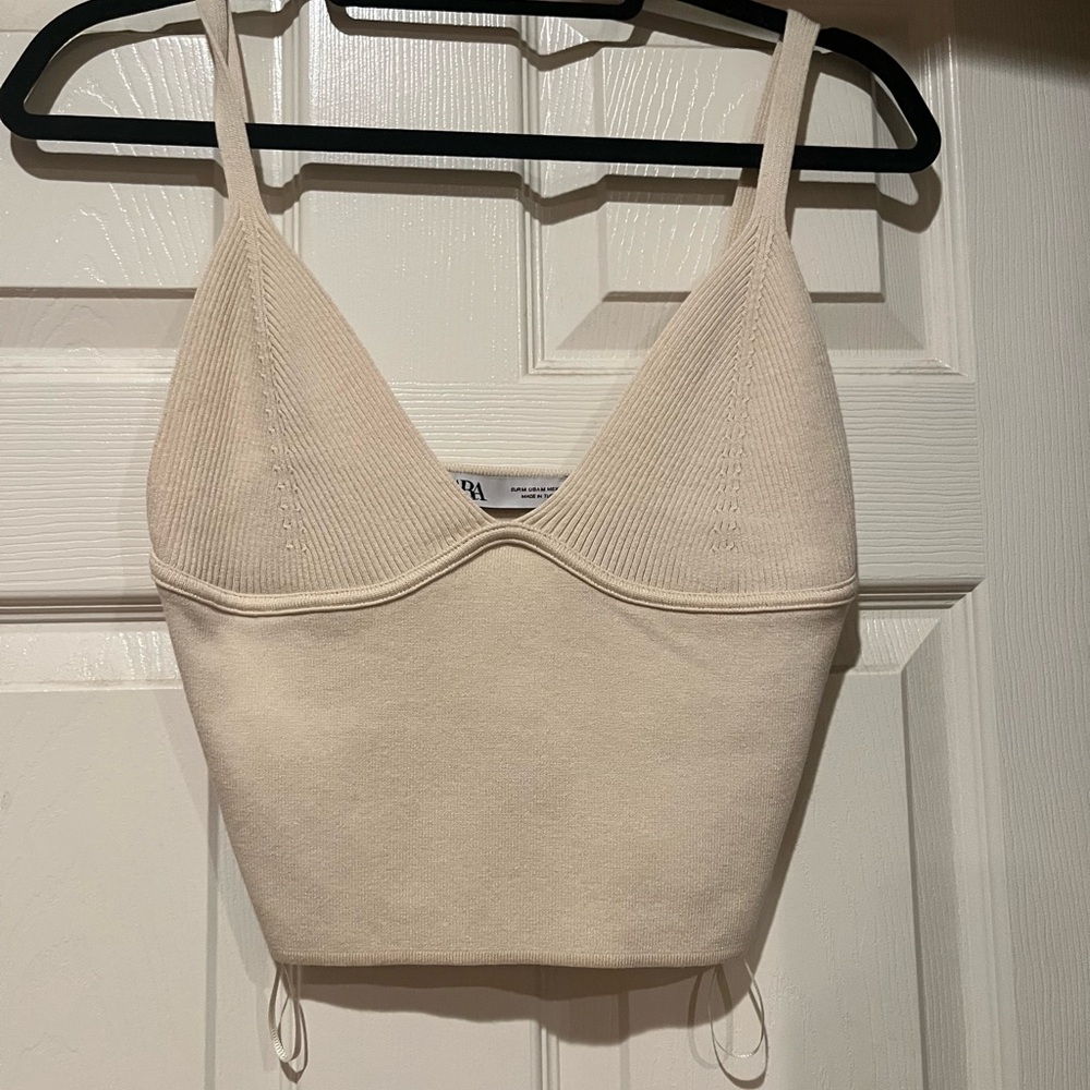 zara soft cream top